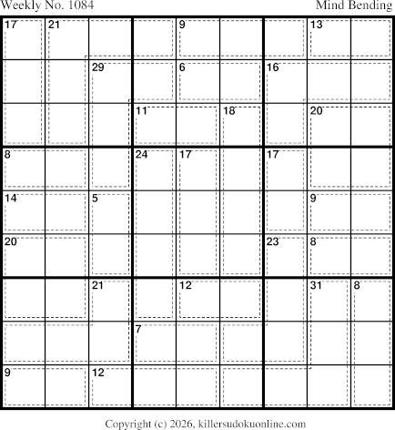 Killer Sudoku for the week starting 10/19/2026