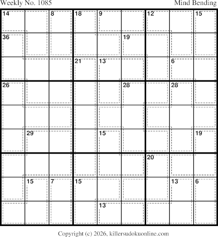 Killer Sudoku for the week starting 10/26/2026
