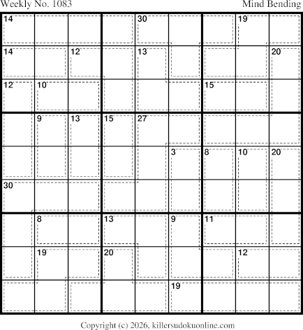 Killer Sudoku for the week starting 10/12/2026