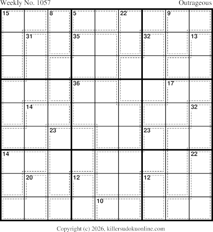 Killer Sudoku for the week starting 4/13/2026