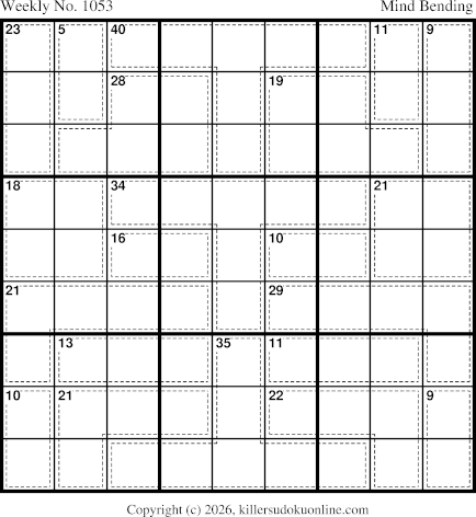 Killer Sudoku for the week starting 3/16/2026
