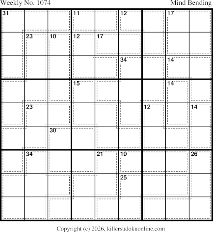 Killer Sudoku for the week starting 8/10/2026