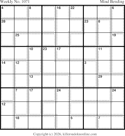 Killer Sudoku for the week starting 7/20/2026