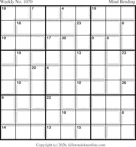 Killer Sudoku for the week starting 7/13/2026