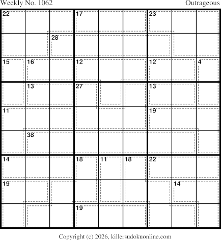 Killer Sudoku for the week starting 5/18/2026