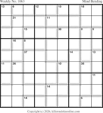 Killer Sudoku for the week starting 5/25/2026
