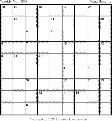 Killer Sudoku for the week starting 9/21/2026