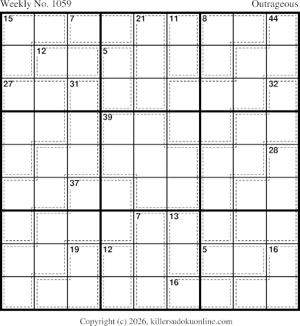 Killer Sudoku for the week starting 4/27/2026