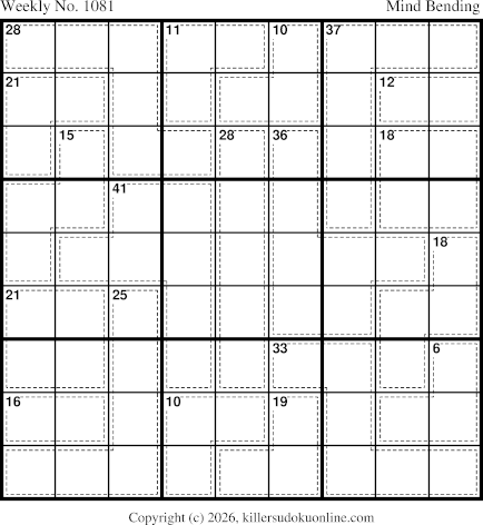 Killer Sudoku for the week starting 9/28/2026