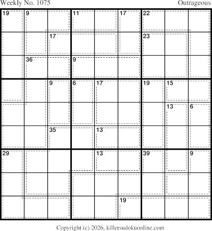 Killer Sudoku for the week starting 8/17/2026